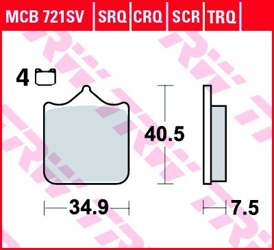 TRW disc brake pads MCB721SCR