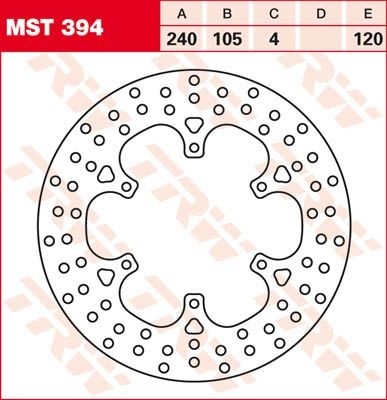 TRW disques de frein fixe MST394