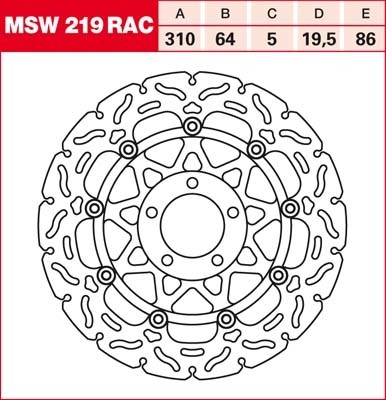 TRW RACING Bremsscheibe schwimmend MSW219RAC