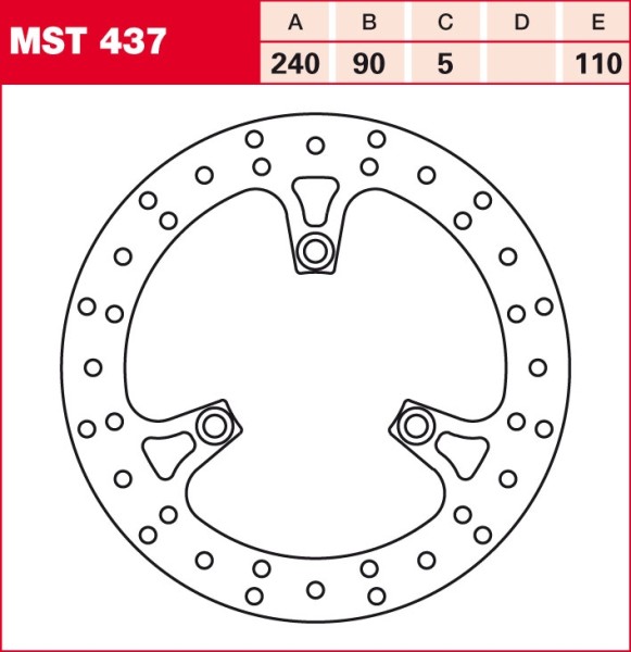 TRW disques de frein fixe MST437