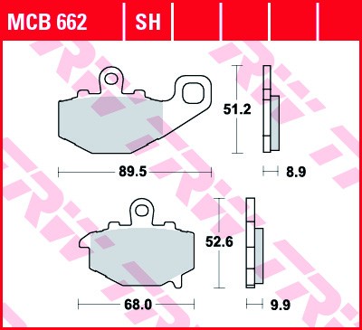 TRW disc brake pads MCB662SH