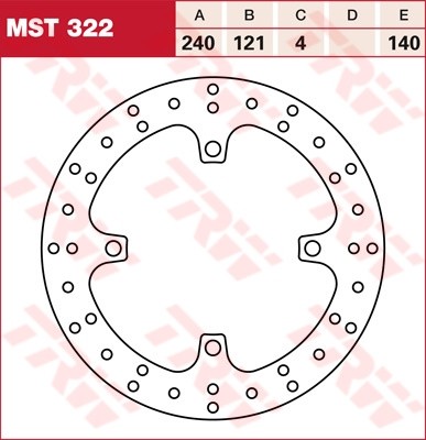 TRW Bremsscheibe starr MST322