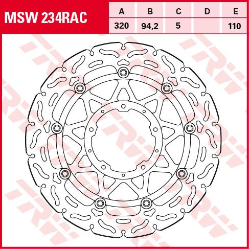 TRW RACING Bremsscheibe schwimmend MSW234RAC