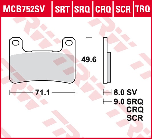 TRW plaquette de frein à disque MCB752SV