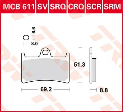 TRW disc brake pads MCB611SRM