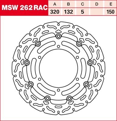 TRW RACING Bremsscheibe schwimmend MSW262RAC