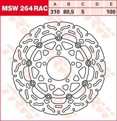TRW RACING brake disc floating MSW264RAC