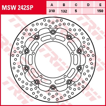 TRW RACING brake disc without ABE MSW242SP