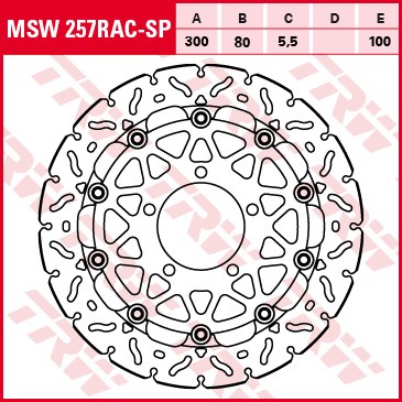 TRW RACING Bremsscheibe ohne ABE MSW257RACSP