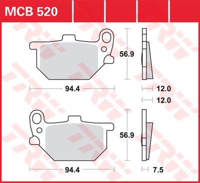 TRW disc brake pads MCB520
