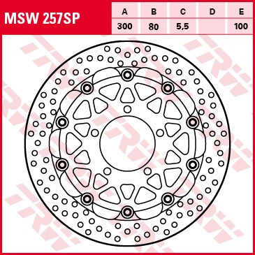 TRW RACING brake disc without ABE MSW257SP