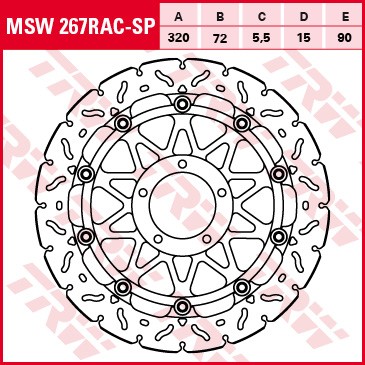TRW RACING brake disc without ABE MSW267RACSP