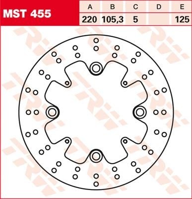 TRW Bremsscheibe starr MST455