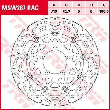 TRW brake disc floating MSW287RAC