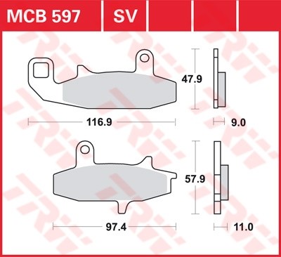 TRW disc brake pads MCB597SV
