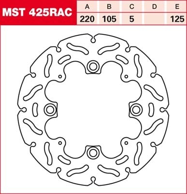 TRW RACING Bremsscheibe starr MST425RAC
