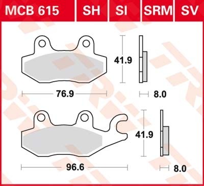 TRW disc brake pads MCB615SRM