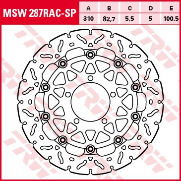 TRW RACING brake disc without ABE MSW287RACSP