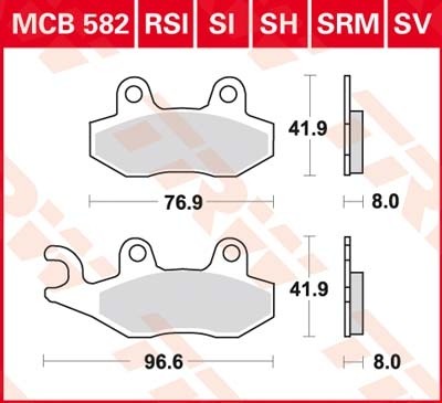 TRW disc brake pads MCB582SRM