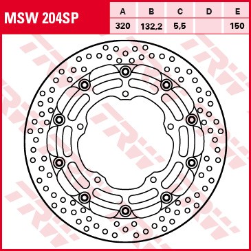 TRW RACING brake disc without ABE MSW204SP
