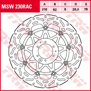 TRW disques de frein flottant MSW230RAC