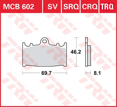 TRW plaquette de frein à disque MCB602CRQ