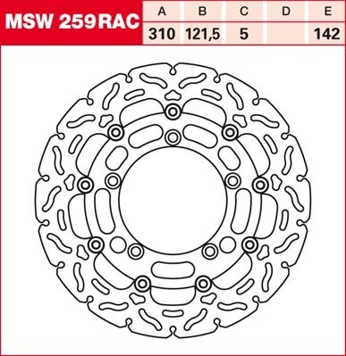 TRW RACING Bremsscheibe schwimmend MSW259RAC