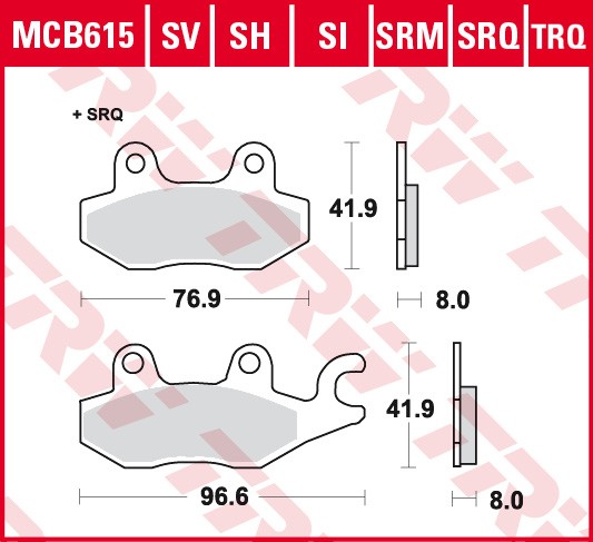 TRW disc brake pads MCB615SV