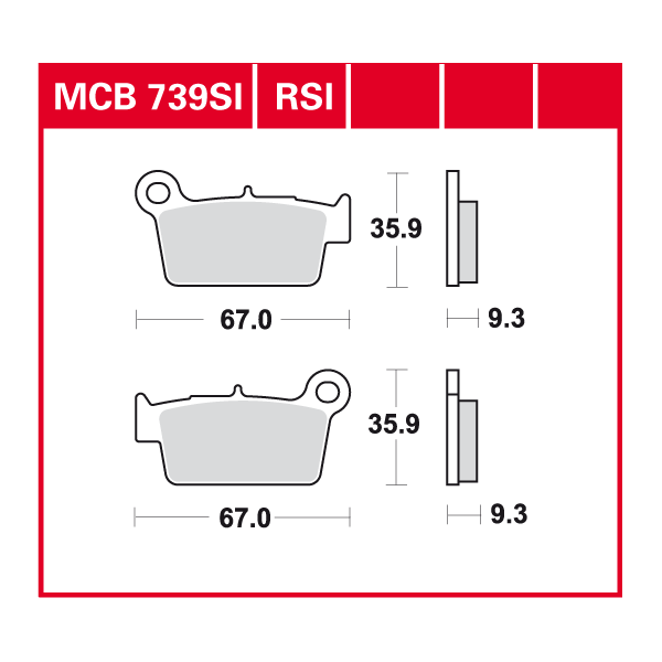 TRW plaquette de frein à disque MCB739RSI