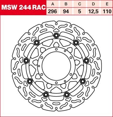TRW RACING Bremsscheibe schwimmend MSW244RAC
