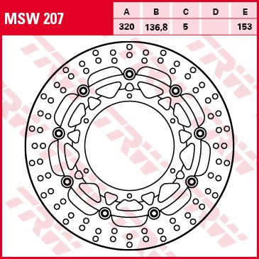 TRW disques de frein flottant MSW207
