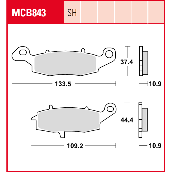 TRW disc brake pads MCB843