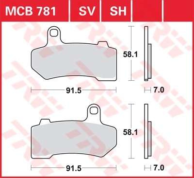 TRW disc brake pads MCB781SH