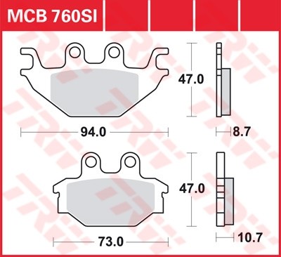 TRW disc brake pads MCB760SI