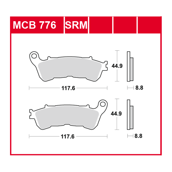 TRW disc brake pads MCB776SRM