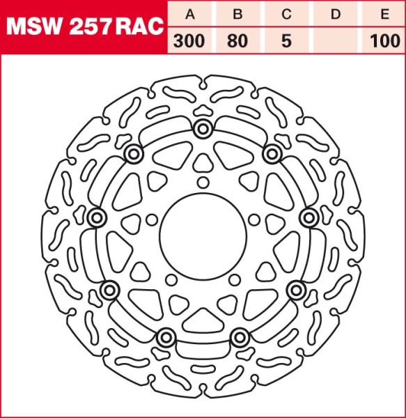 TRW RACING Bremsscheibe schwimmend MSW257RAC