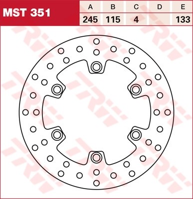 TRW brake disc fixed MST351