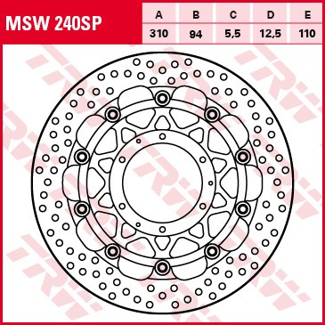 TRW RACING brake disc without ABE MSW240SP