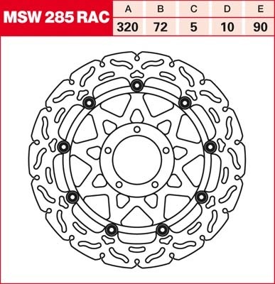 TRW RACING brake disc floating MSW285RAC