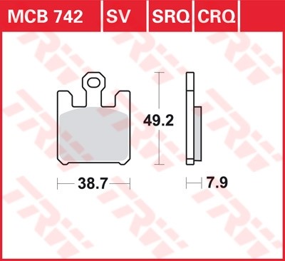 TRW plaquette de frein à disque MCB742CRQ