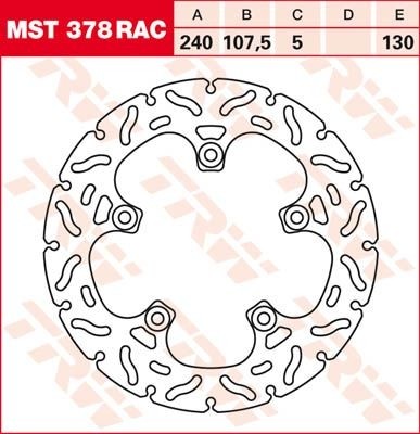 TRW RACING disques de frein fixe MST378RAC