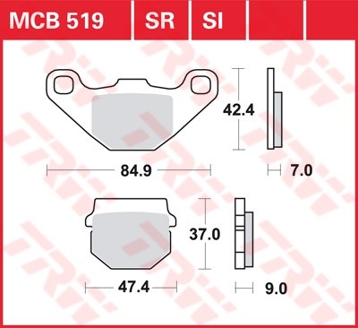 TRW disc brake pads MCB519SR