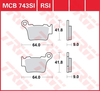 TRW plaquette de frein à disque MCB743SI