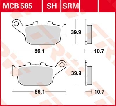 TRW disc brake pads MCB585SRM