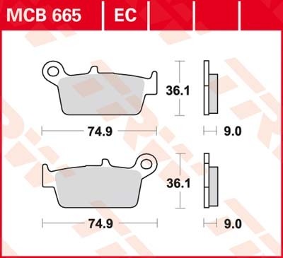TRW disc brake pads MCB665EC