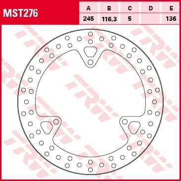 TRW disques de frein fixe MST276