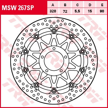 TRW RACING brake disc without ABE MSW267SP
