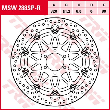 TRW RACING brake disc without ABE MSW288SP-R