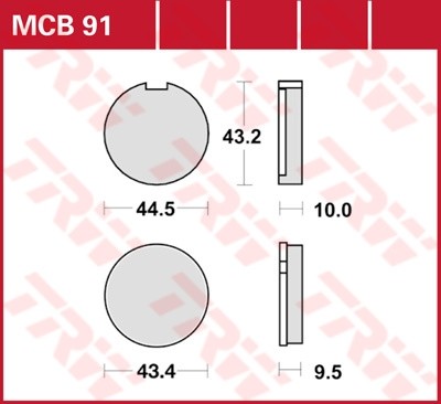 TRW plaquette de frein à disque MCB091