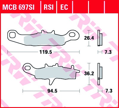 TRW disc brake pads MCB697EC